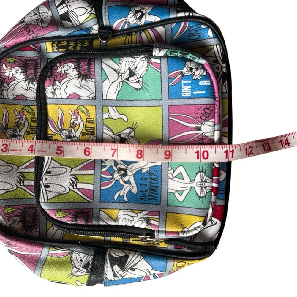 Warner Brothers Looney Tunes Mini Backpack Bugs Bunny Iconic Sayings Pockets